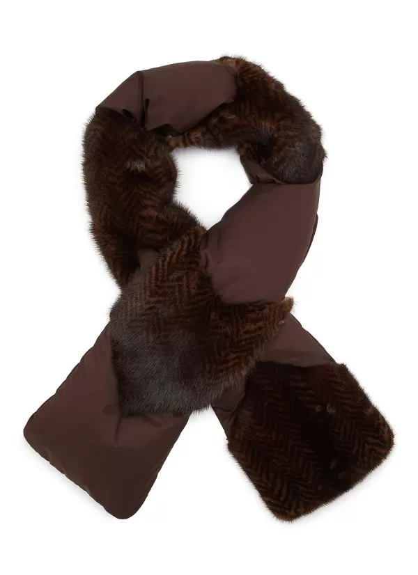 Scarves>FABIO GAVAZZI Fur Panel Padded Scarf