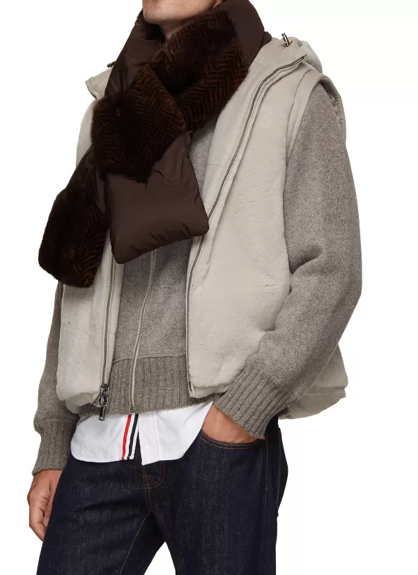 Scarves>FABIO GAVAZZI Fur Panel Padded Scarf