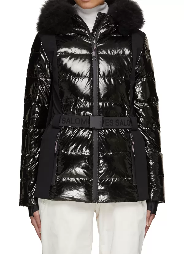 Jackets>YVES SALOMON Fur Trimmed Hooded Puffer Ski Jacket