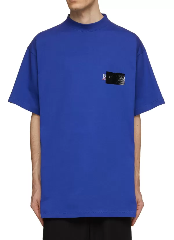 T-Shirts>BALENCIAGA Gaffer Tape Logo T-Shirt