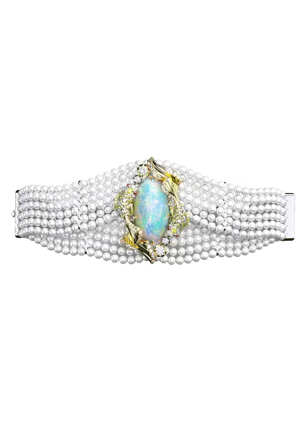 Fine Jewellery>MING SONG HAUTE JOAILLERIE Galaxy Selva 14K Gold Diamond Opal Ruby Pearl Bracelet