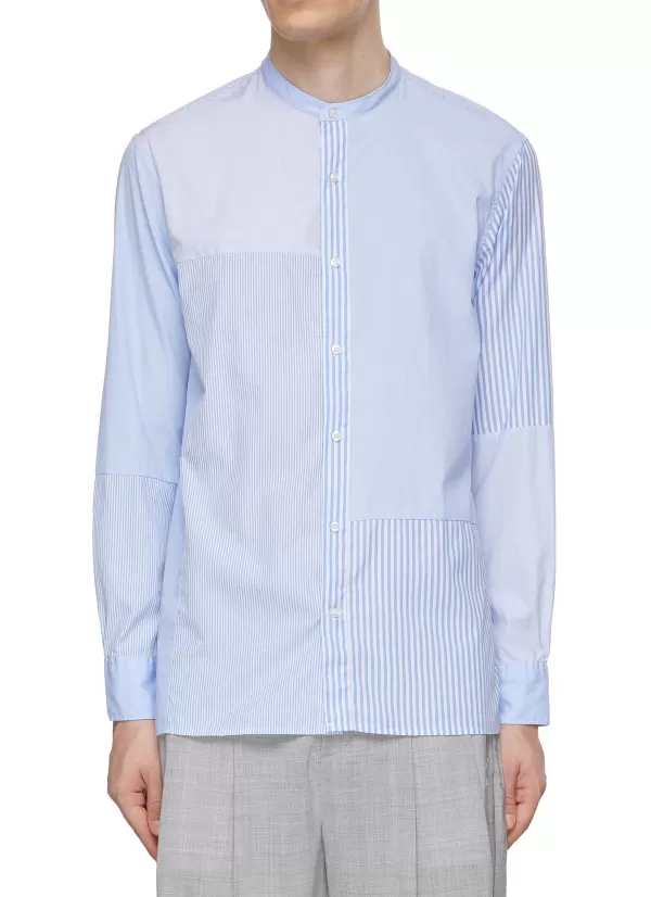 Shirts>OFFICINE GENERALE Gaston Stripe Patchwork Shirt