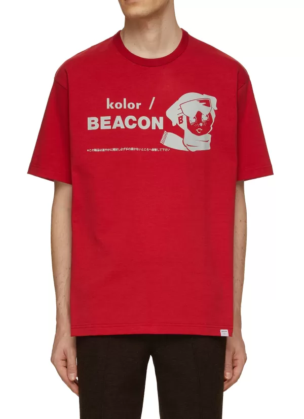 T-Shirts>KOLOR BEACON Gear Dog Print T-Shirt