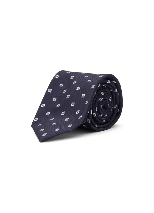 Ties>STEFANOBIGI MILANO Geometric Embroidered Silk Tie