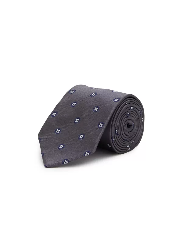 Ties>STEFANOBIGI MILANO Geometric Flower Silk Satin Tie