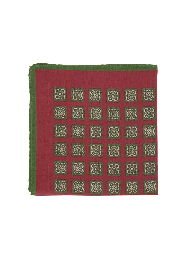 Pocket Squares>STEFANOBIGI MILANO Geometric Print Wool Pocket Square