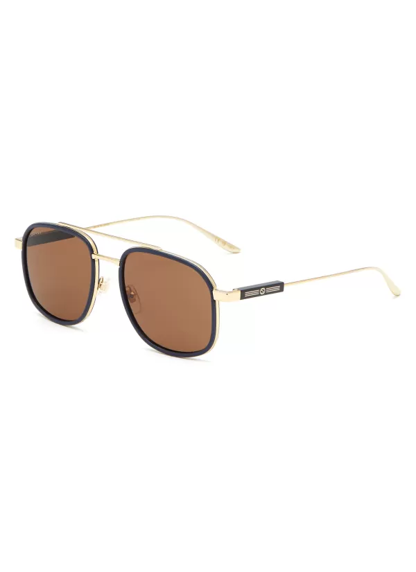 Eyewear>GUCCI Gg1310S Brown Lens Metal Aviator Sunglasses