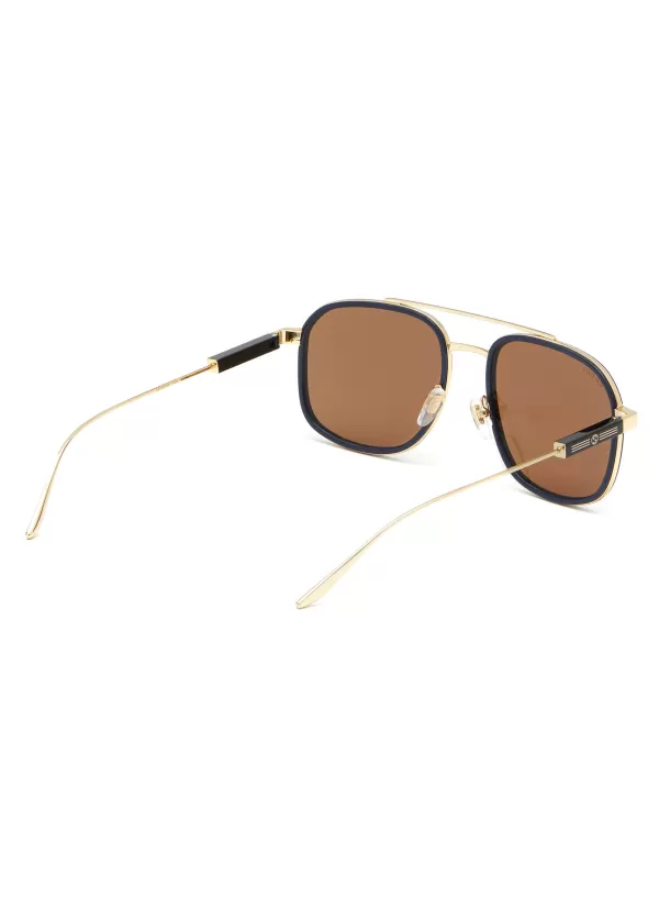 Eyewear>GUCCI Gg1310S Brown Lens Metal Aviator Sunglasses