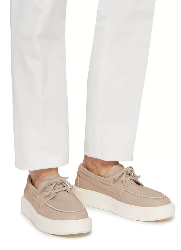 Flats>HENDERSON Ghibli Padded Leather Boat Shoes