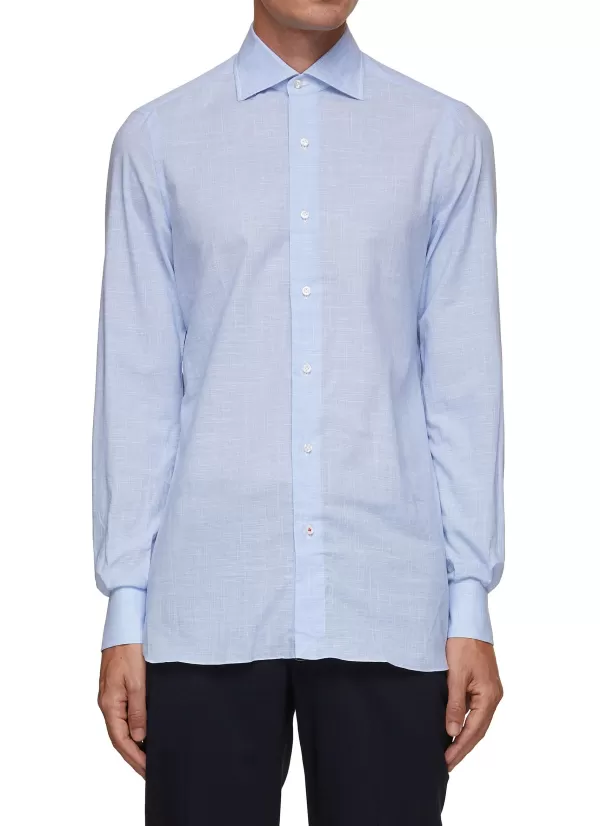 Shirts>ISAIA Gingham Check Cotton Shirt