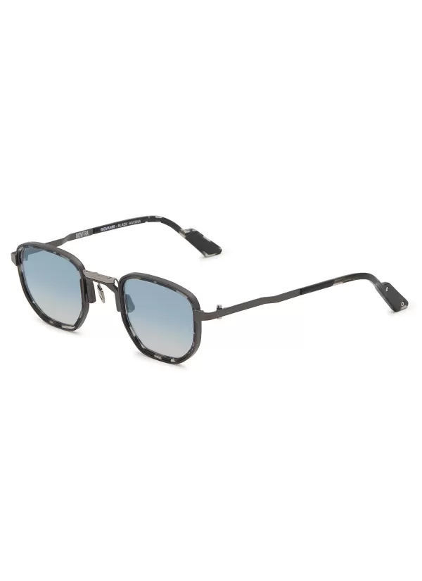 Eyewear>MOVITRA EYEWEAR Giovanni Black Havana Acetate Square Sunglasses