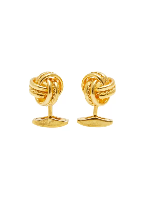 Cufflinks>TATEOSSIAN Gold Plated Sterling Silver Twisted Rope Cufflinks