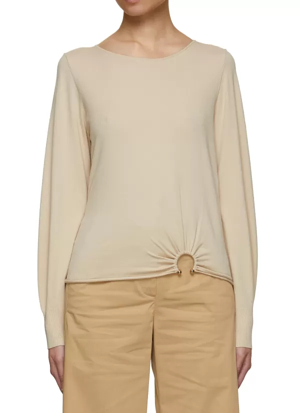 Tops>MARELLA Gold Ring Knit Top