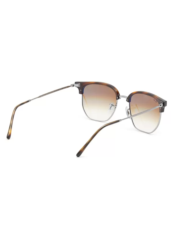 Eyewear>RAY BAN Gradient Brown Lens Tortoiseshell Effect Metal Square Sunglass