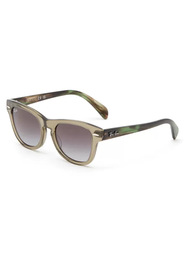 Accessories>RAY BAN Gradient Grey Lens Acetate Kids Square Sunglasses