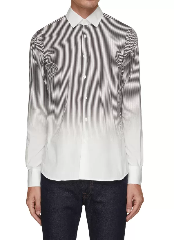 Shirts>CANALI Gradient Stripe Shirt