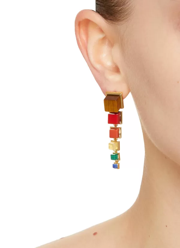 Fashion Jewellery>EDDIE BORGO Graduated Cube 12K Gold Plated Metal Earrings