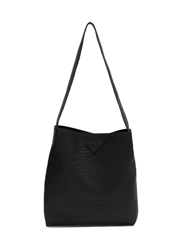 Tote Bags>PRADA Grained Leather Oversized Tote Bag