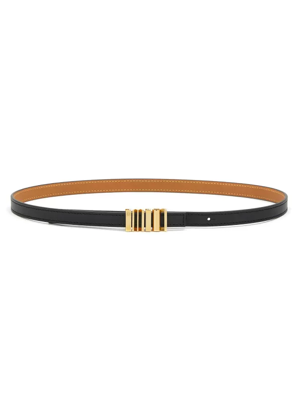 Belts>LOEWE Graphic Logo Buckle Leather Belt