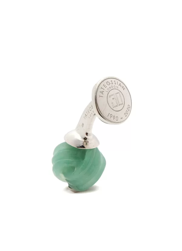 Cufflinks>TATEOSSIAN Green Aventurine Hand Carved Knot Cufflinks