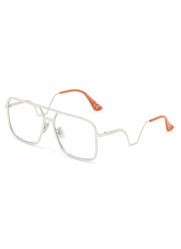 Eyewear>MARNI Ha Long Bay Metal Sqaure Optical Glasses