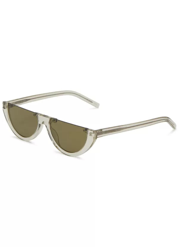 Eyewear>SAINT LAURENT Half Frame Acetate Sunglasses