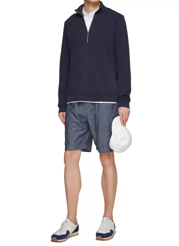 Pullovers & Hoodies>SUNSPEL Half Zip Loopback Cotton Sweatshirt