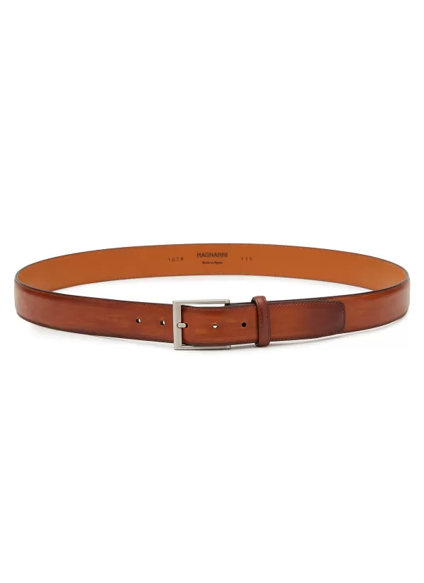 Belts>MAGNANNI Hand Antiqued Leather Belt