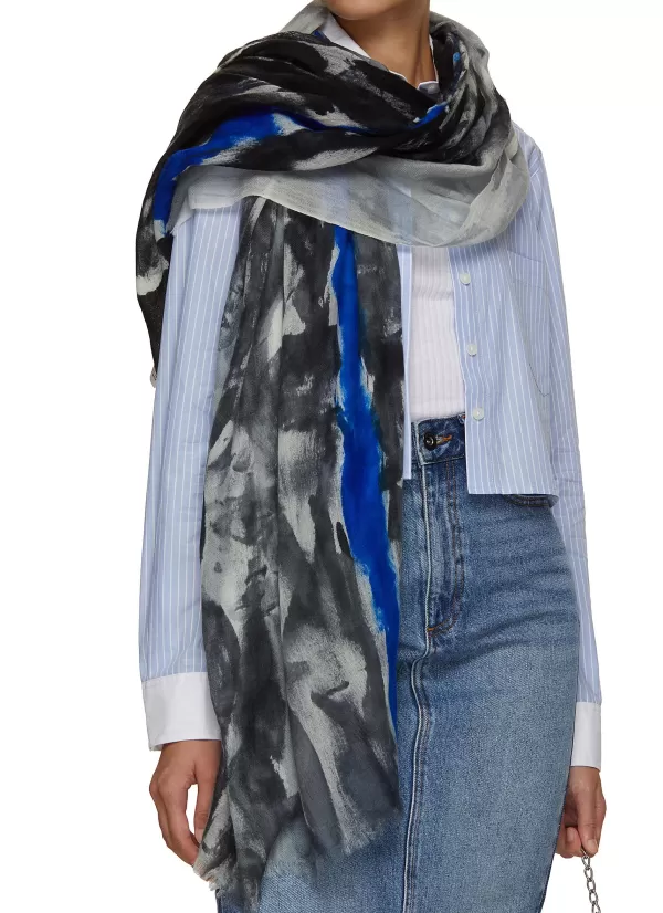 Scarves & Wraps>CASHÀ Hand-Painted Wool Knit Stole