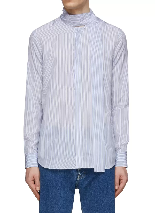 Shirts>VALENTINO Hanging Collar Silk Shirt