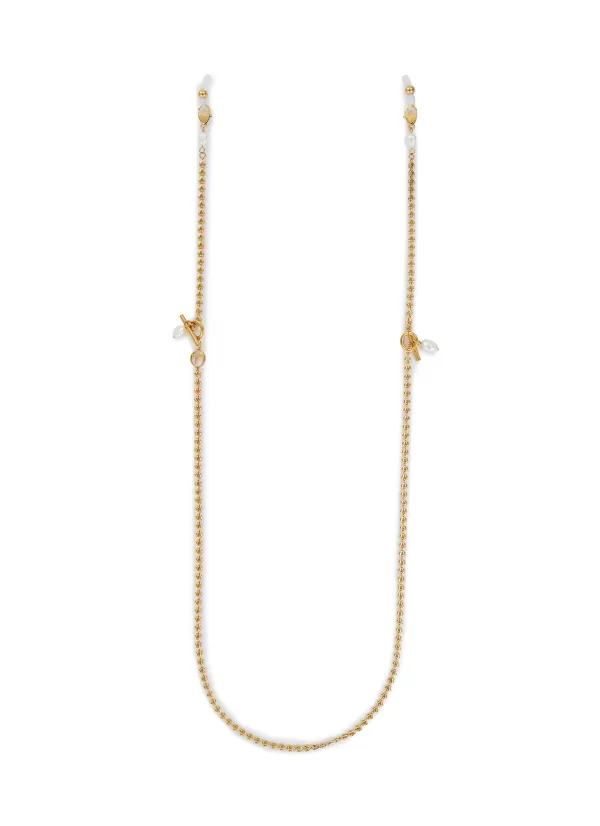 Eyewear>FOR ART's SAKE Havana 18K Gold Plated Pearl Eyewear Chain