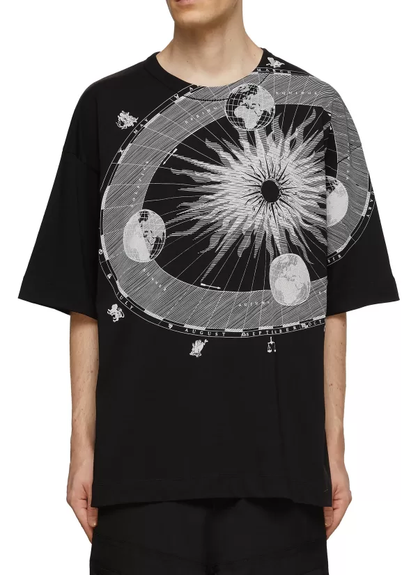 T-Shirts>DRIES VAN NOTEN Hein Oversized Solar System Print T-Shirt