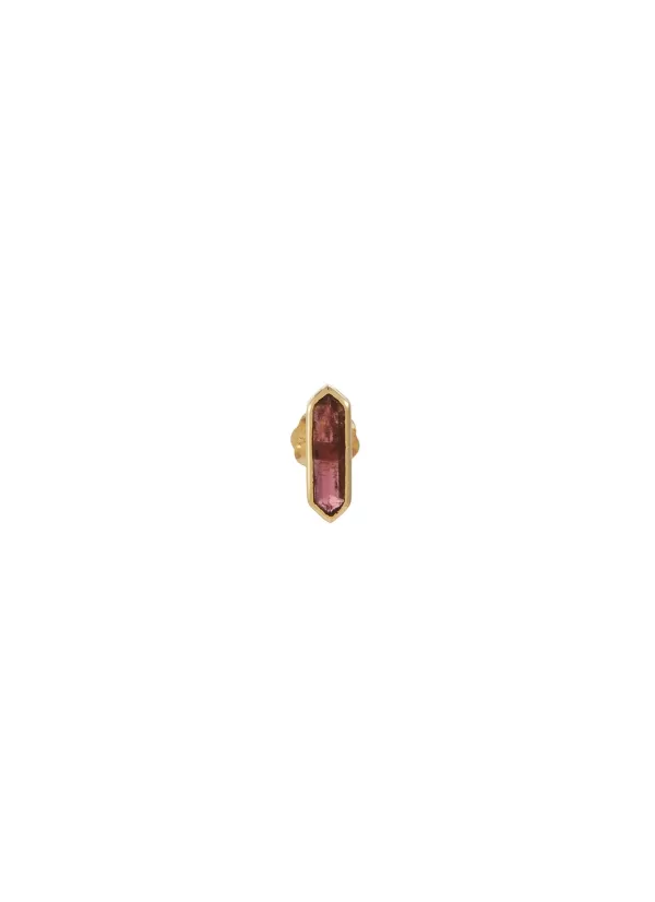 Fashion Jewellery>MÉTIER BY TOMFOOLERY Hexa 9K Gold Tourmaline Single Stud Earring