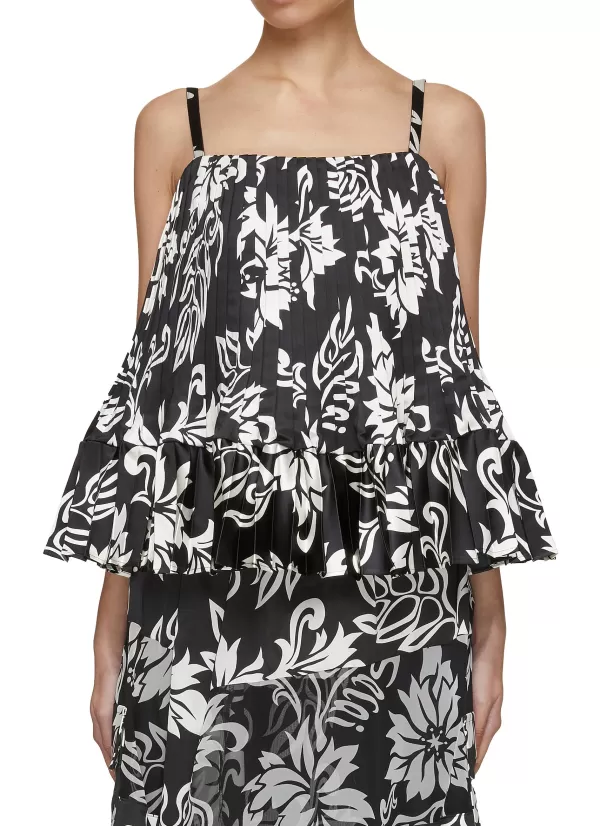 Tops>SACAI Hibiscus Pleated Cami