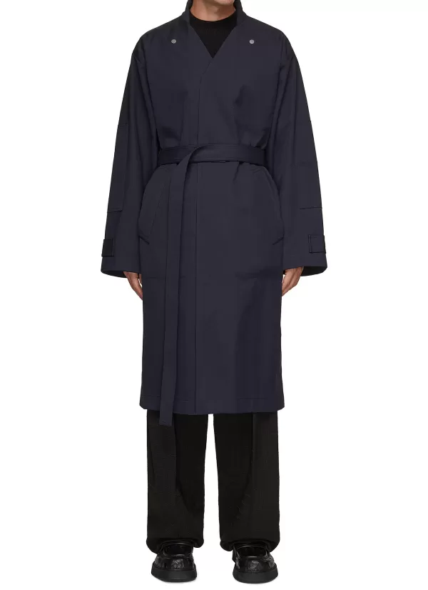 Coats>BOTTEGA VENETA High Collar Belted Long Parka