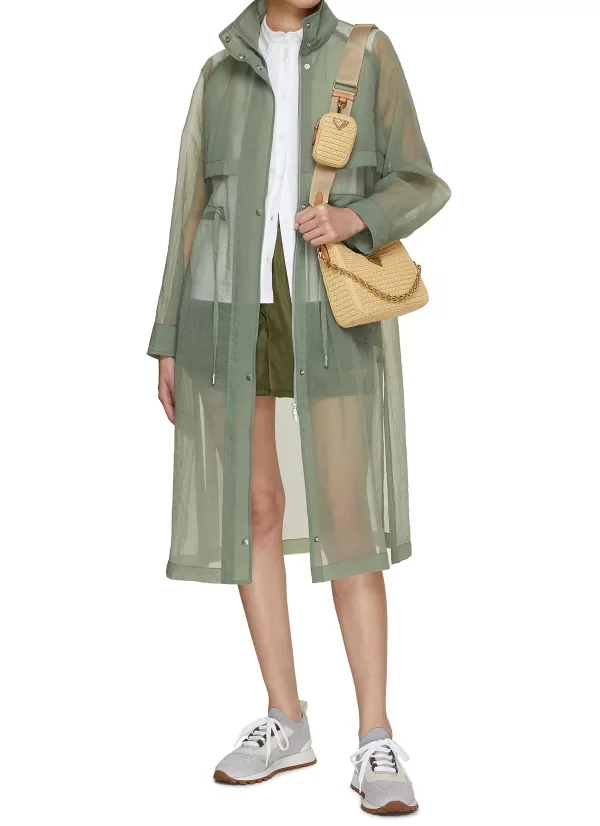 Jackets>PESERICO High Neck Organza Military Coat