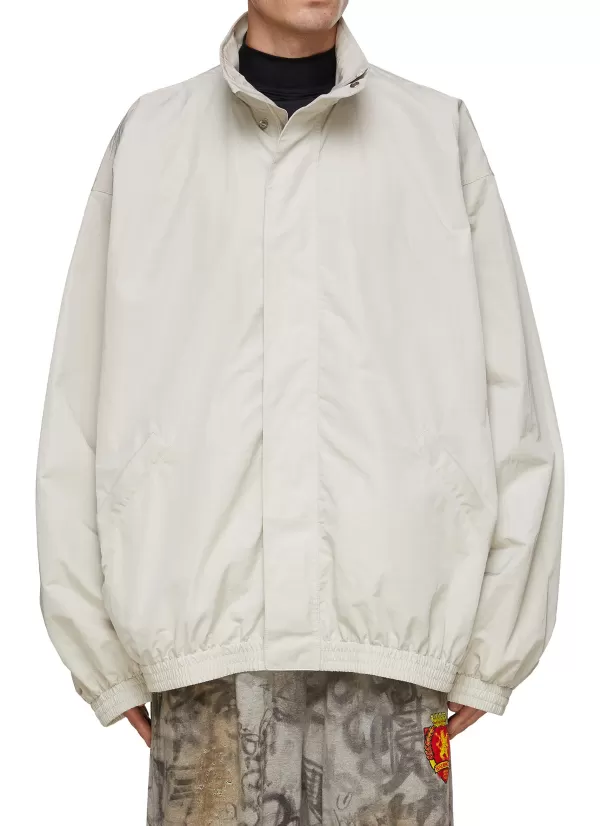 Jackets>BALENCIAGA High Neck Oversized Track Jacket