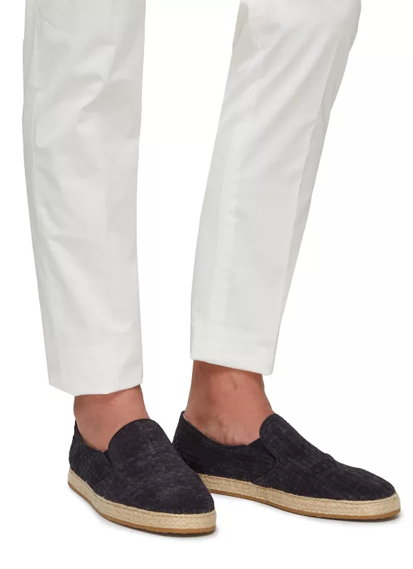 Flats>BRUNELLO CUCINELLI High Vamp Intrecciato Suede Espadrilles