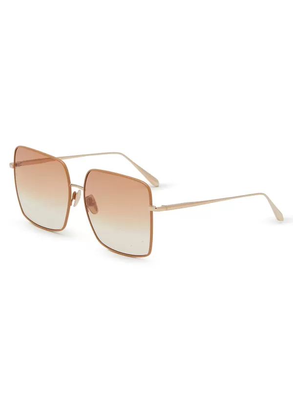 Eyewear>LINDA FARROW Hina Acetate Sqaure Sunglasses