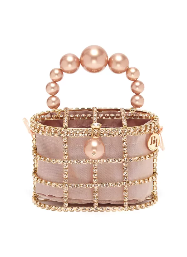 Clutch Bags>ROSANTICA Holly' Faux Pearl Crystal Embellished Top Handle Bag