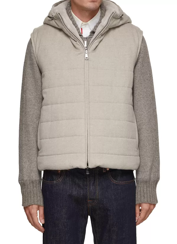 Jackets>FABIO GAVAZZI Hooded Mink And Cashmere Reversible Vest