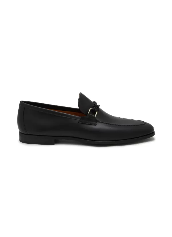 Flats>MAGNANNI Horsebit Detail Leather Loafers