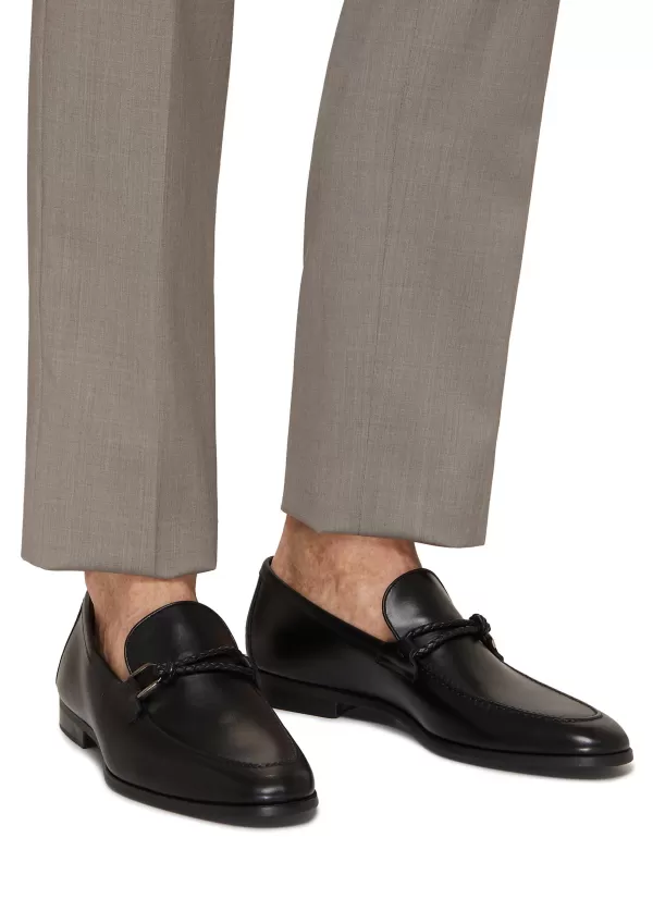 Flats>MAGNANNI Horsebit Detail Leather Loafers