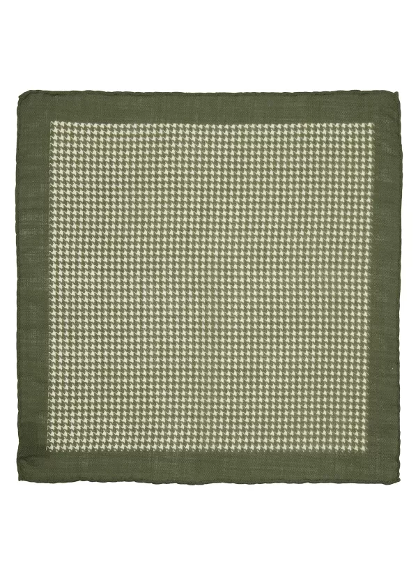 Pocket Squares>STEFANOBIGI MILANO Houndstooth Motif Wool Silk Pocket Square