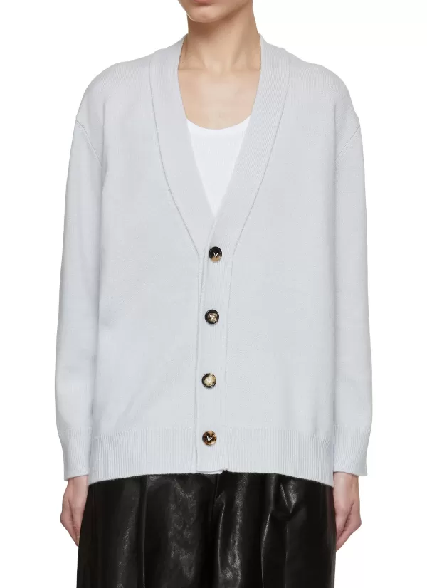 Knitwear>BOTTEGA VENETA Interccio Elbow Patch Cardigan