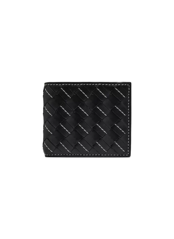 Small Leather Goods>BOTTEGA VENETA Intrecciato 15 Avenue Stitch Leather Bi-Fold Wallet