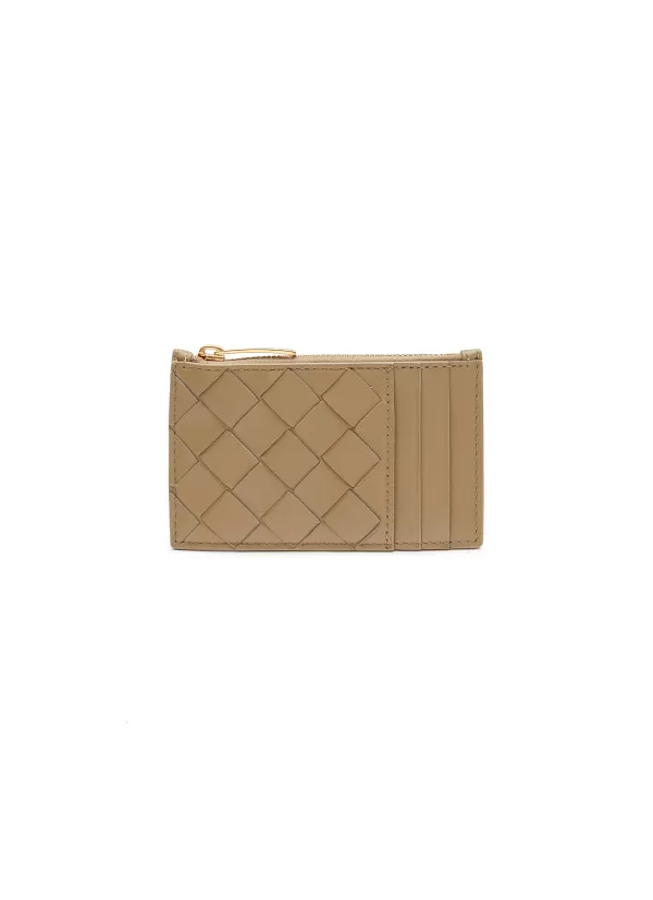 Small Leather Goods>BOTTEGA VENETA Intrecciato Leather Zip Pocket Cardholder