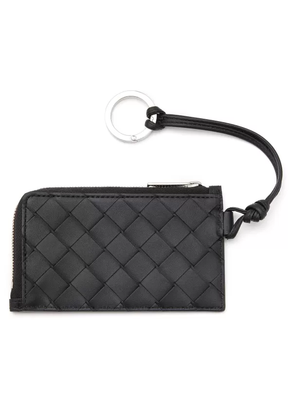 Small Leather Goods>BOTTEGA VENETA Intrecciato Leather Zipped Pouch