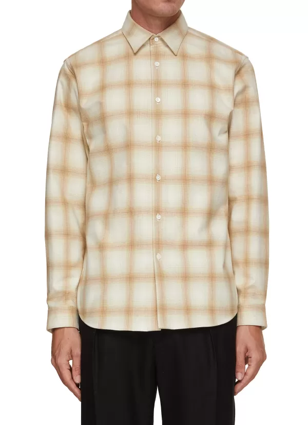 Shirts>THEORY Irving Faded Flannel Shirt