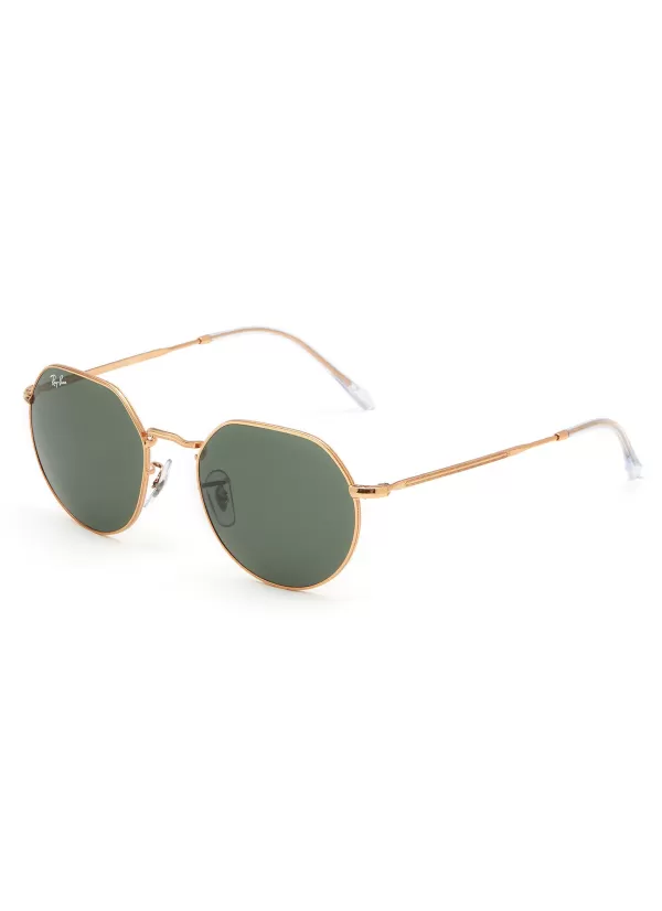 Eyewear>RAY BAN Jack Green Lens Metal Irregular Sunglasses